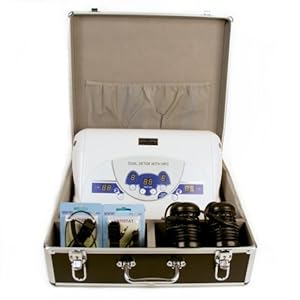 DUAL IONIC PRO CELL DETOX MACHINE ION FOOT BATH SPA CLEANSE SYSTEM W/ MP3 + CARRYING CASE