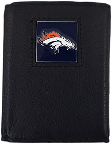 Official National Football League Fan Shop Authentic Leather NFL Wallet and Key Chain (Denver Broncos)