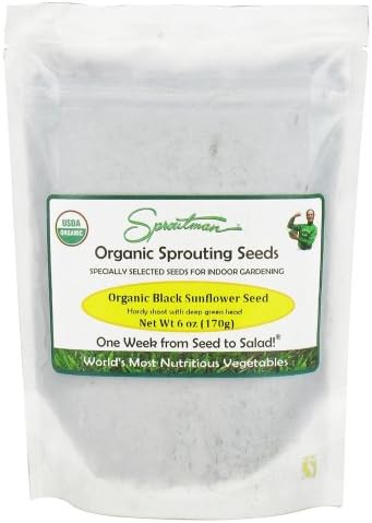 Sproutman - Organic Sprouting Black Sunflower Seeds - 6 oz.