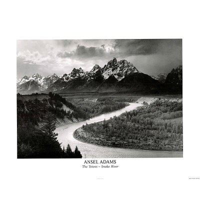 Snake River Grand Tetons Ansel Adams ART PRINT POSTER Poster Poster Print, 28x22