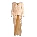 Missord Women Long Sleeve V Neck Split Soft Casual Maxi Dress Tunic Tops Blouses