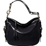 Coach Patent Leather Zoe Hobo Purse in Black 12735