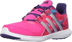 adidas Performance Girls' Hyperfast 2.0 K Running Shoe, Shock Pink/Metallic Silver/Collegiate Purple, 1.5 M US Little Kid