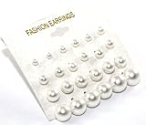 Gorgeous Set of 12 Faux Pearl Stud Post Set Earrings