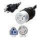 NEMA 6-20P to L14-20R Plug Adapter - 1 Foot, 20A/250V, 12 AWG - Iron Box # IBX-5178-01
