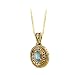 14K Yellow Gold 0.03 ct. Diamond and 5 x 3 MM Oval Shaped Aquamarine Pendant with Chain