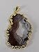 Agate Pendant Jewelry, Geode Slice, a Unique Polished Natural Stone from Brazil, with a Center of Druzy Crystals, Medium Size Between 1 1/4