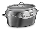 Calphalon HE700SC Stainless-Steel Slow Cooker with 7-Quart Ceramic Crock
