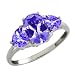 1.96 Ct Genuine Oval Blue Tanzanite Gemstone 10k White Gold Ring
