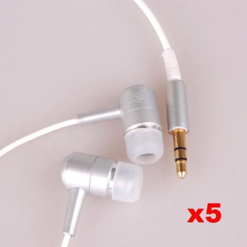 Neewer (5x) 3.5mm Stereo/Audio White In-Ear Bass Headphones/Earphones/EARBUD for APPLE IPHONE 4G IPOD 2 BASS