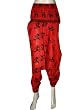 Designer Scarlet Red Camel Print Cotton Harem Capri Pant Hippie Boho India
