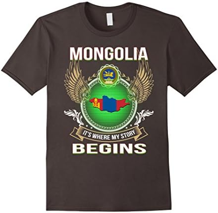 Men's mongolia flag. T shirt. Best gift t shirt for Mongolian Medium Asphalt