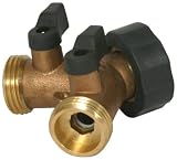 Camco 20123 RV Water Connector Brass Y Valve