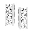 Clear, Round-Cut CZ Earrings
