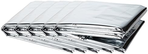 Emergency Blanket Tub® 5PCS 140cm x 210cm Silver for Earthquake Fire Storm Camping Flood