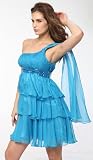 2136 RHINESTONE RUFFLED PARTY CLUB COCKTAIL PROM DRESS