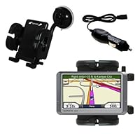 Flexible Auto Windshield Holder with Car Charger for the Garmin Nuvi 205 - uses Gomadic TipExchange Technology