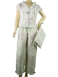 French Shabby Soft Roses Designer Luxury Pajamas with Travel Pouch ~ 2 sizes by La Maisonnette