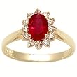 14K Yellow Gold Ruby and Diamond Ring