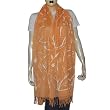 Stoles Wool with Full Embroidery Peach Womens Wraps India 80 x 29 inches