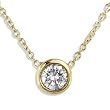 1/3carat Round Bezel Set Diamond Solitaire Pendant with a 14k Gold 16" Chain (HI/I1)