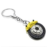 Yellow Caliper Racing Brake Disc Omega Shape Ring Key Chain