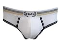 DOLCE & GABBANA "Olymp" Herren Logo Midi Slip Stretch-Cotton (Wei&szlig;/Gold)