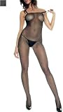 Lycra Seamless Fishnet Crotchless Bodystocking w/ Elastic Shoulder Straps