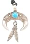 Southwestern Style Bear Claw & Feathers Pewter Pendant