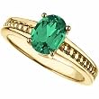 14K Yellow Gold Chatham Created Emerald Ring