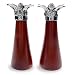 Pewter Lotus and Bloodwood Salt and Pepper Shakers