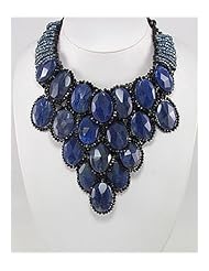 Blue Agate Necklace In Zinc