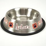 AUBURN TIGERS STAINLESS STEEL PET DISH DOG BOWL