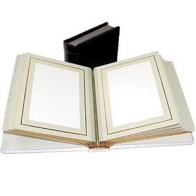 Click here to buy Adorama Classic Photo Album, Black Leather Cover with Library Bound Off White Pages, Holds... by Adorama.