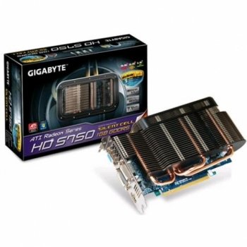 Gigabyte Radeon HD5750 1 GB DDR5 128B 700MHz 2DVI/HDMI/VGA PCI-Express 2.1 Video Card - Retail GV-R575SL-1GI