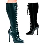VICTORIA, 5 Heel Lace Up Knee Boot in 2 Colors by Ellie Shoes