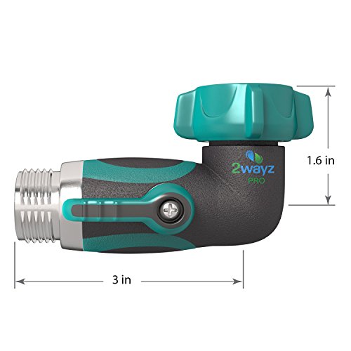 2wayz 90 Degree Garden Hose Elbow With Shut Off Valve. Free up space