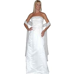 Strapless Ivory Beaded Evening Dress in Satin - Bridal, Wedding, Party, Formal Gown by Sean Collection (360)
