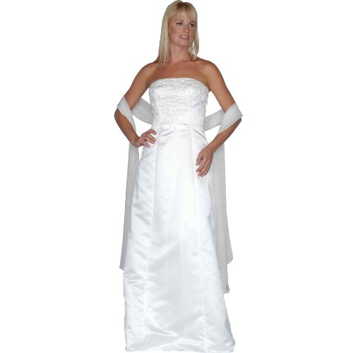 Strapless Ivory Beaded Evening Dress in Satin - Bridal, Wedding, Party, Formal Gown by Sean Collection (360)