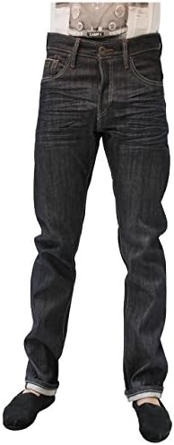 Emporio Seven Men's Selvedge Premium Denim Jeans Slim Fit Tokyo 36W X Long Raw Crease