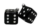 Pack of 2 Black Casino Gambling Glass Dice Christmas Ornaments