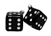 Pack of 2 Black Casino Gambling Glass Dice Christmas Ornaments