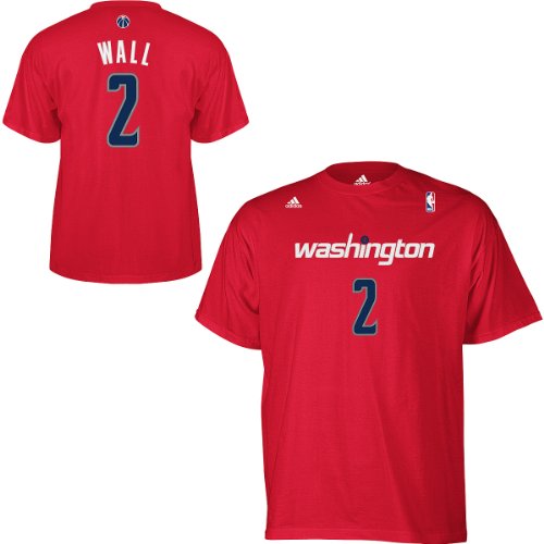 NBA Men's Washington Wizards John Wall #2 Name & Number Tee (Red, X-Large)