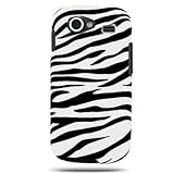 Hard Snap-on Shield RUBBERIZED With WHITE BLACK ZEBRA Design Faceplate Cove ....