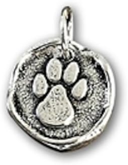 Wax Insignia Brass Silver Plated Wax Seal Charm Pendant Dog Cat Paw Print