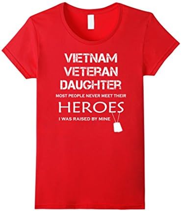 Women's Viet Nam Veteran daughter T-shirt , Viet Nam Veteran daughte Small Red