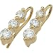 Price Comparison : 14K White Gold Three 3 Stone Earring