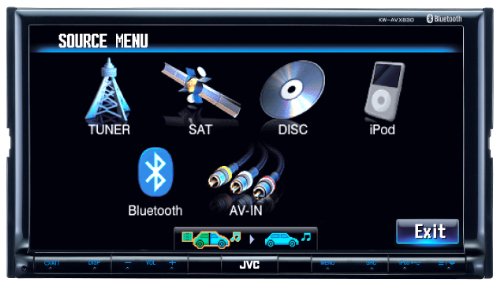 JVC KW-AVX830 Double-DIN Multimedia Satellite/HD Radio/Bluetooth Built-In with 7-Inch Widescreen Touch Panel Monitor, DVD/CD/iPod/iPhone USB 2.0