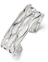 Leslies SS Rhodium-plated Small Concave Scrunch Bangle