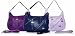 Womens Lilac Slouch Zip Tassle Fringe Hobo Handbag